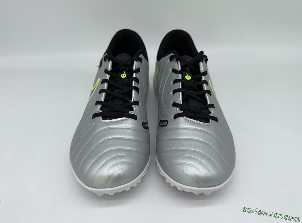 Nike Tiempo Legend 10 TF Low-Tops Soccer Shoes - Silver/Black/Yellow