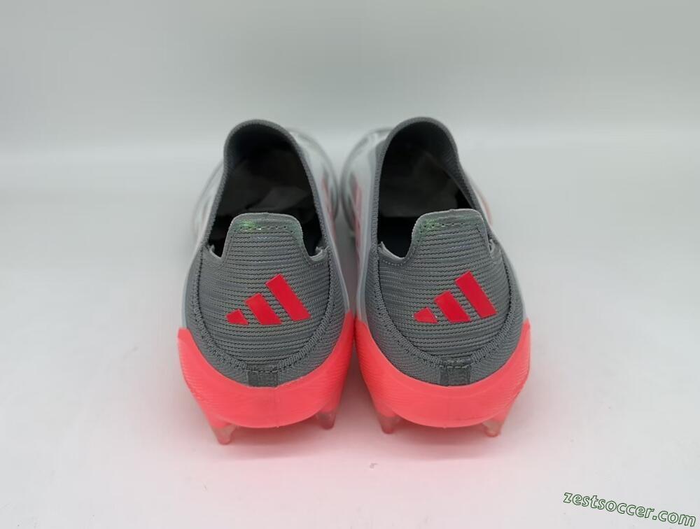 Adidas F50 Elite Laceless FG Low-Tops Soccer Cleats - White/Silver/Red