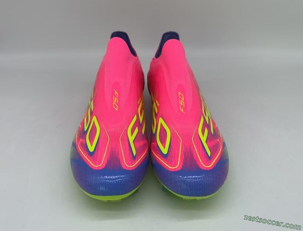 Adidas F50 Elite Laceless FG Low-Tops Soccer Cleats - Red/Yellow/Blue