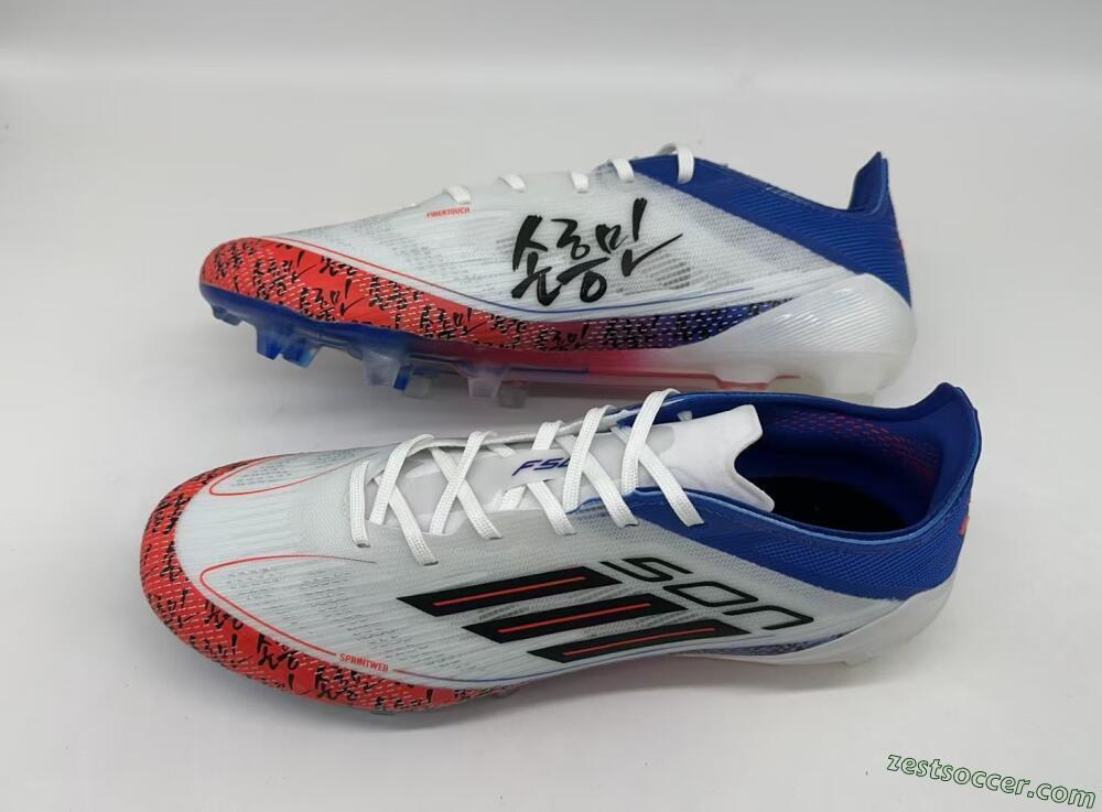 Adidas F50 Elite FG Low-Tops Soccer Cleats - White/Red/Blue