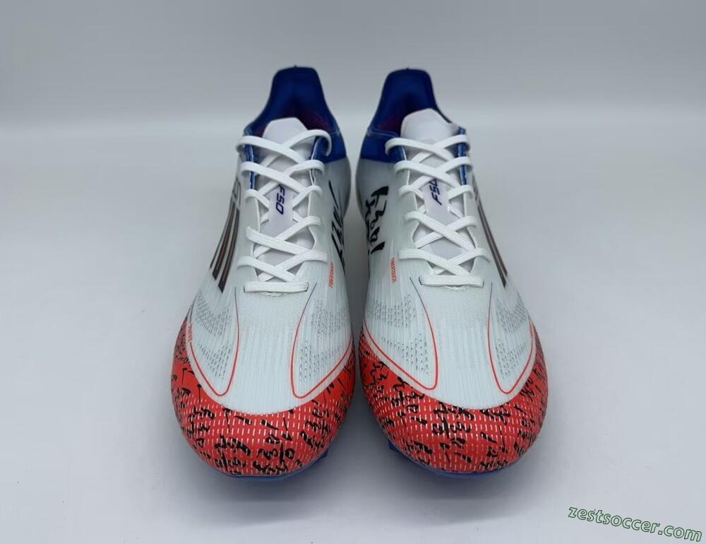 Adidas F50 Elite FG Low-Tops Soccer Cleats - White/Red/Blue