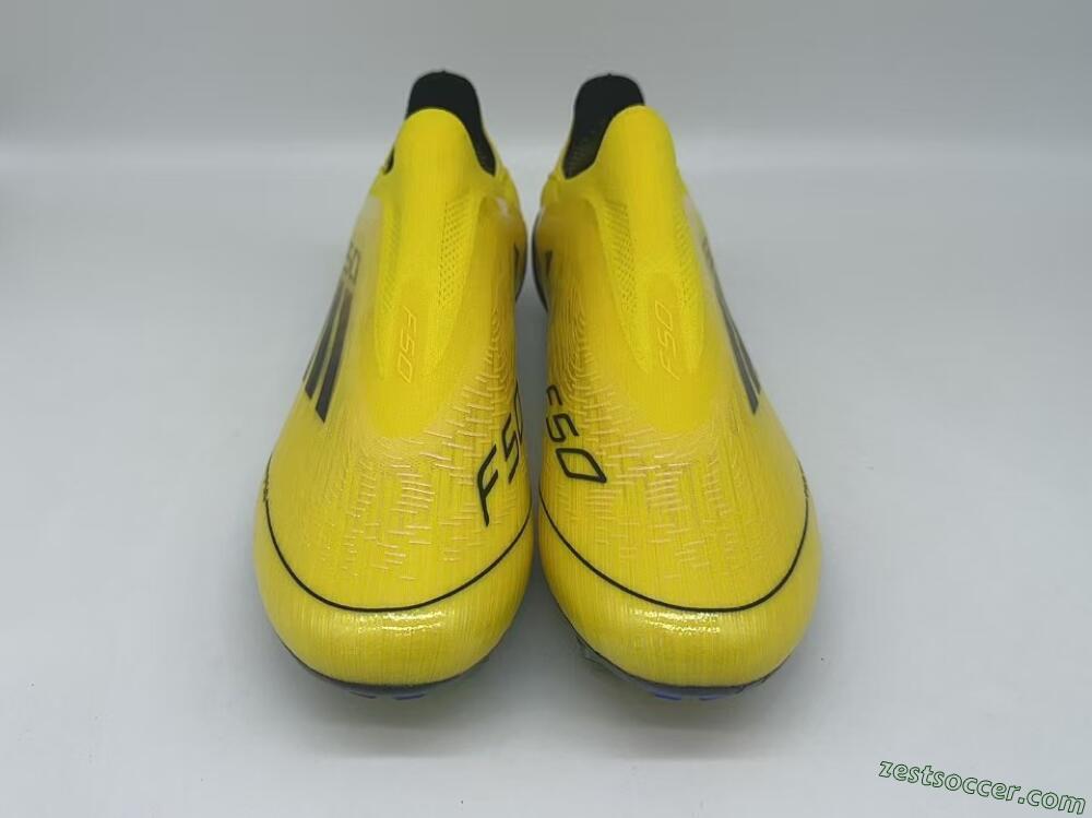 Adidas F50 Elite Laceless FG Low-Tops Soccer Cleats - Yellow/Black/Gold