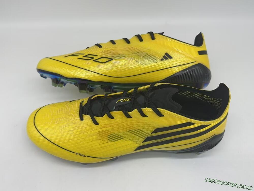 Adidas F50 Elite FG Low-Tops Soccer Cleats - Yellow/Black/Gold