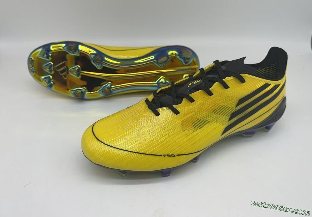 Adidas F50 Elite FG Low-Tops Soccer Cleats - Yellow/Black/Gold