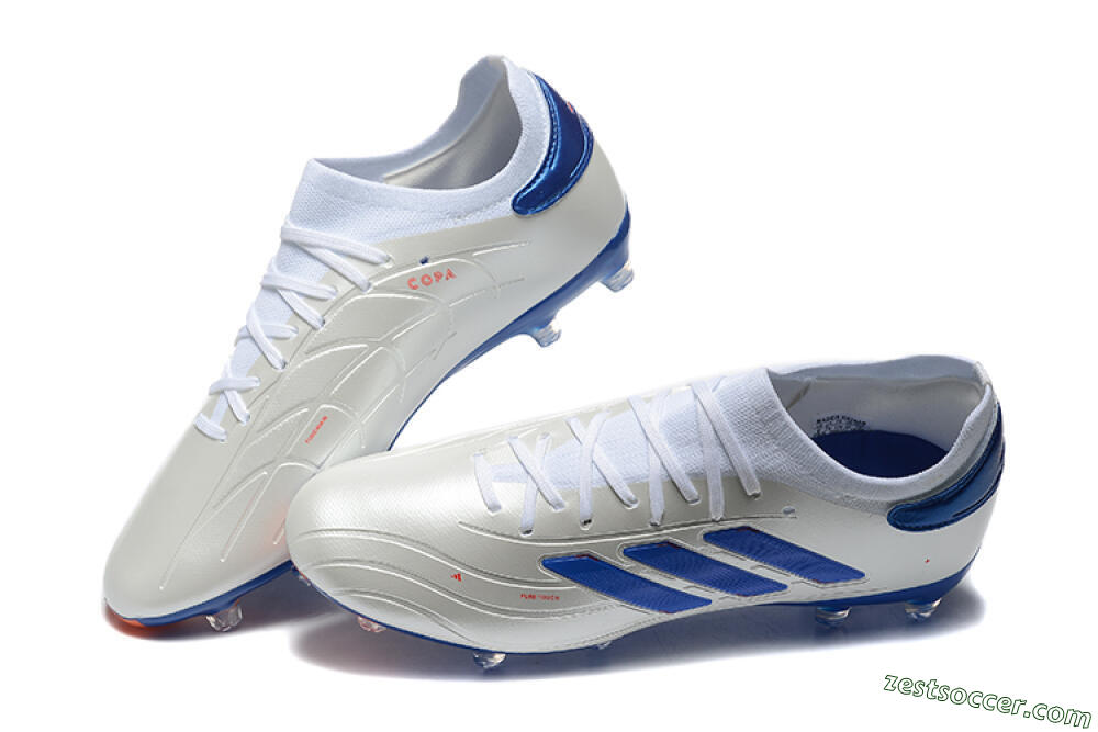 Adidas Copa Pure 2 FG Low-Tops Soccer Cleats - Silver/Blue/Red 6