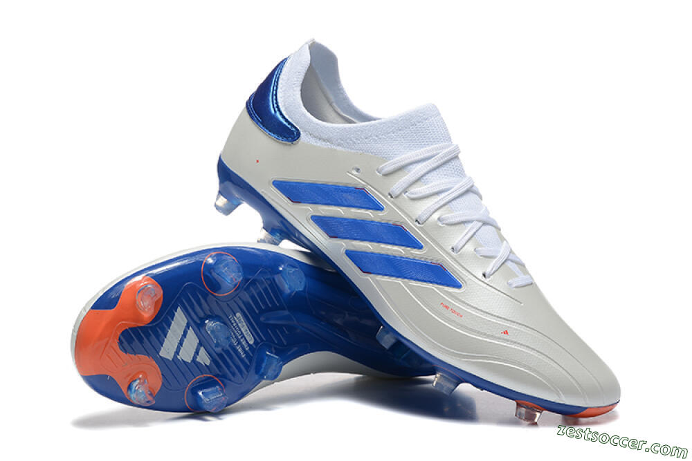 Adidas Copa Pure 2 FG Low-Tops Soccer Cleats - Silver/Blue/Red 4