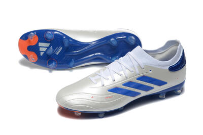 Adidas Copa Pure 2 FG Low-Tops Soccer Cleats - Silver/Blue/Red