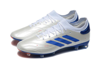 Adidas Copa Pure 2 FG Low-Tops Soccer Cleats - Silver/Blue/Red