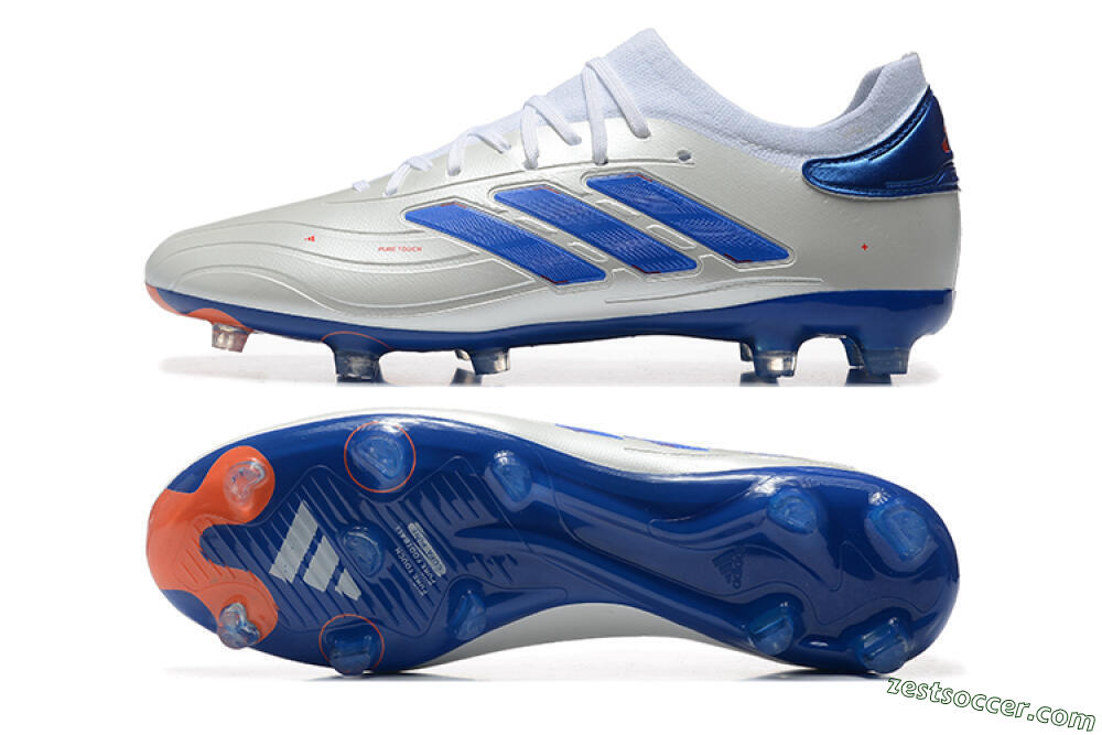 Adidas Copa Pure 2 FG Low-Tops Soccer Cleats - Silver/Blue/Red 1