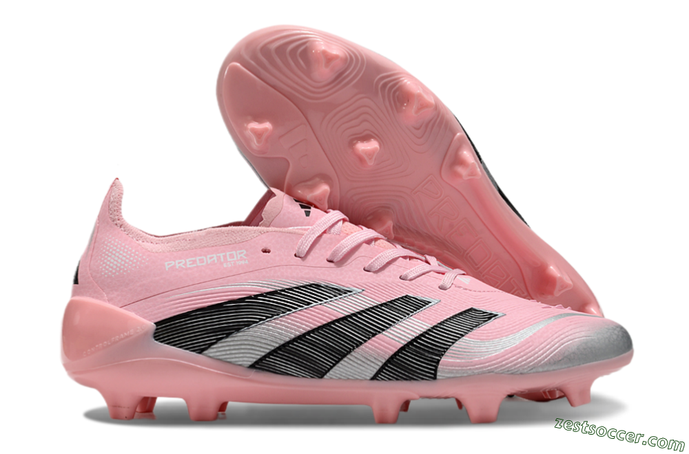Adidas Predator Elite 25 FG Low-Tops Soccer Cleats - Pink/Black/Silver 0
