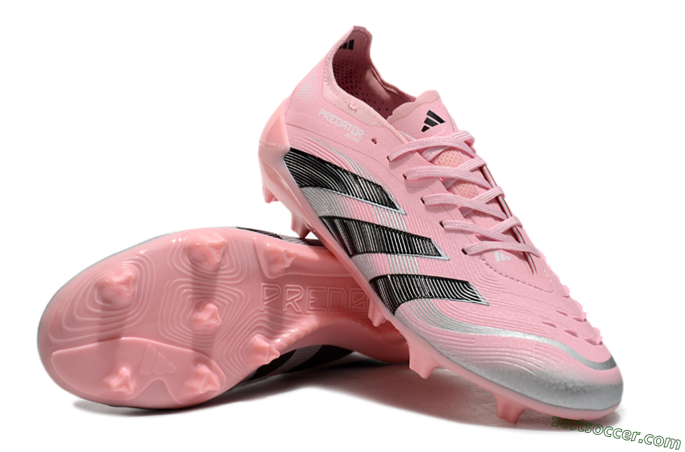 Adidas Predator Elite 25 FG Low-Tops Soccer Cleats - Pink/Black/Silver 3