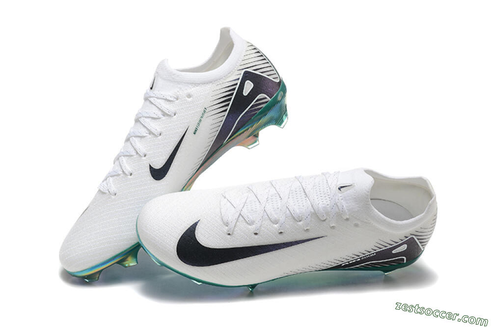 Nike Air Zoom Mercurial Vapor 16 Elite FG Low-Tops Soccer Cleats - White/Black/Gold 6