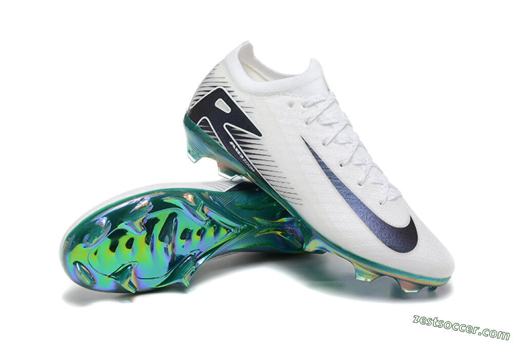 Nike Air Zoom Mercurial Vapor 16 Elite FG Low-Tops Soccer Cleats - White/Black/Gold 4
