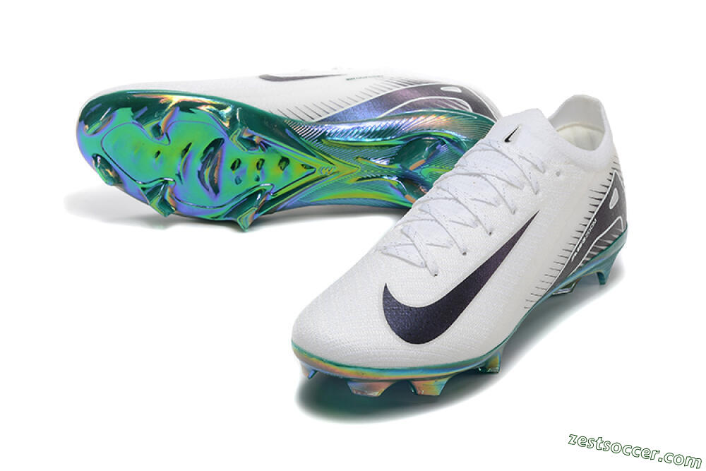 Nike Air Zoom Mercurial Vapor 16 Elite FG Low-Tops Soccer Cleats - White/Black/Gold 3