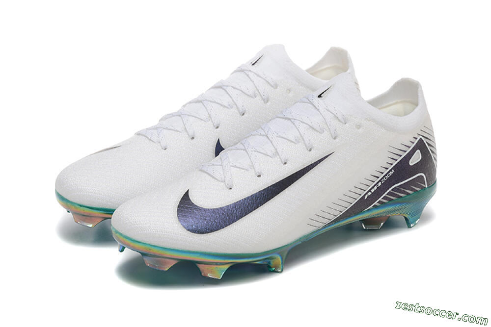 Nike Air Zoom Mercurial Vapor 16 Elite FG Low-Tops Soccer Cleats - White/Black/Gold 5