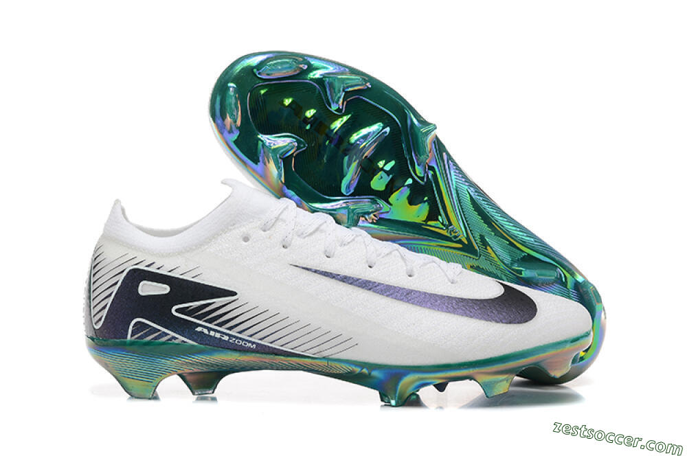 Nike Air Zoom Mercurial Vapor 16 Elite FG Low-Tops Soccer Cleats - White/Black/Gold 0