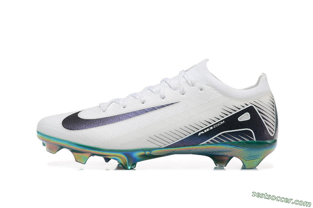 Nike Air Zoom Mercurial Vapor 16 Elite FG Low-Tops Soccer Cleats - White/Black/Gold 2