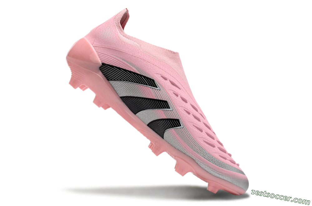 Adidas Predator Elite 25 Laceless FG Low-Tops Soccer Cleats - Pink/Black/Silver 4