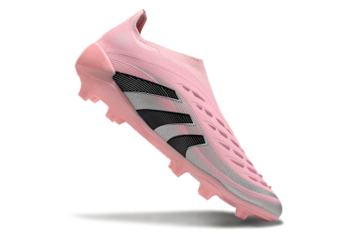 Adidas Predator Elite 25 Laceless FG Low-Tops Soccer Cleats - Pink/Black/Silver