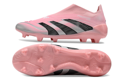 Adidas Predator Elite 25 Laceless FG Low-Tops Soccer Cleats - Pink/Black/Silver