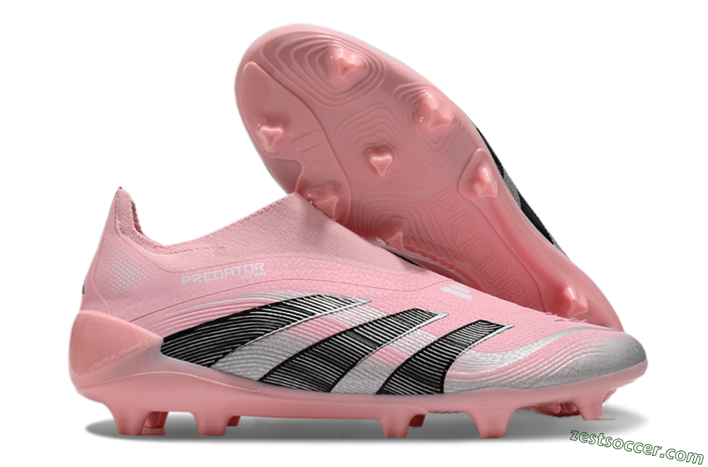Adidas Predator Elite 25 Laceless FG Low-Tops Soccer Cleats - Pink/Black/Silver 0