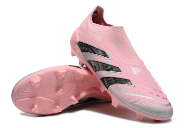 Adidas Predator Elite 25 Laceless FG Low-Tops Soccer Cleats - Pink/Black/Silver