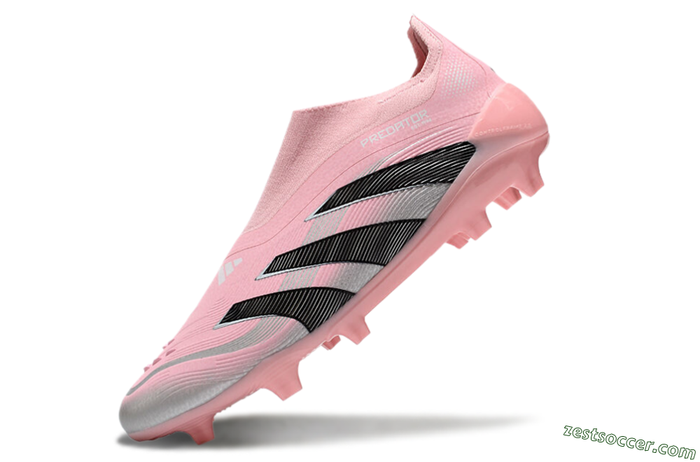 Adidas Predator Elite 25 Laceless FG Low-Tops Soccer Cleats - Pink/Black/Silver 5