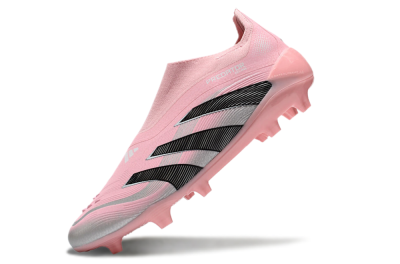 Adidas Predator Elite 25 Laceless FG Low-Tops Soccer Cleats - Pink/Black/Silver