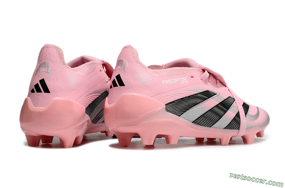 Adidas Predator Elite Foldover Tongue FG Low-Tops Soccer Cleats - Pink/Black/Silver 6