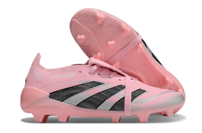 Adidas Predator Elite Foldover Tongue FG Low-Tops Soccer Cleats - Pink/Black/Silver