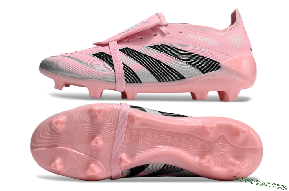 Adidas Predator Elite Foldover Tongue FG Low-Tops Soccer Cleats - Pink/Black/Silver 1