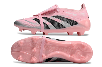 Adidas Predator Elite Foldover Tongue FG Low-Tops Soccer Cleats - Pink/Black/Silver