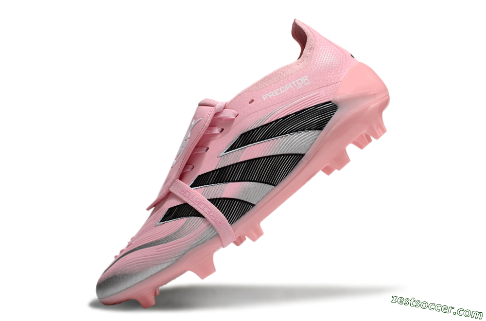 Adidas Predator Elite Foldover Tongue FG Low-Tops Soccer Cleats - Pink/Black/Silver 5