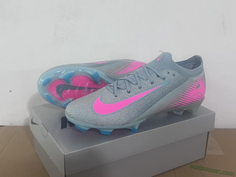 Nike Air Zoom Mercurial Vapor 16 Elite FG Low-Tops Soccer Cleats - Jade/Pink/Silver