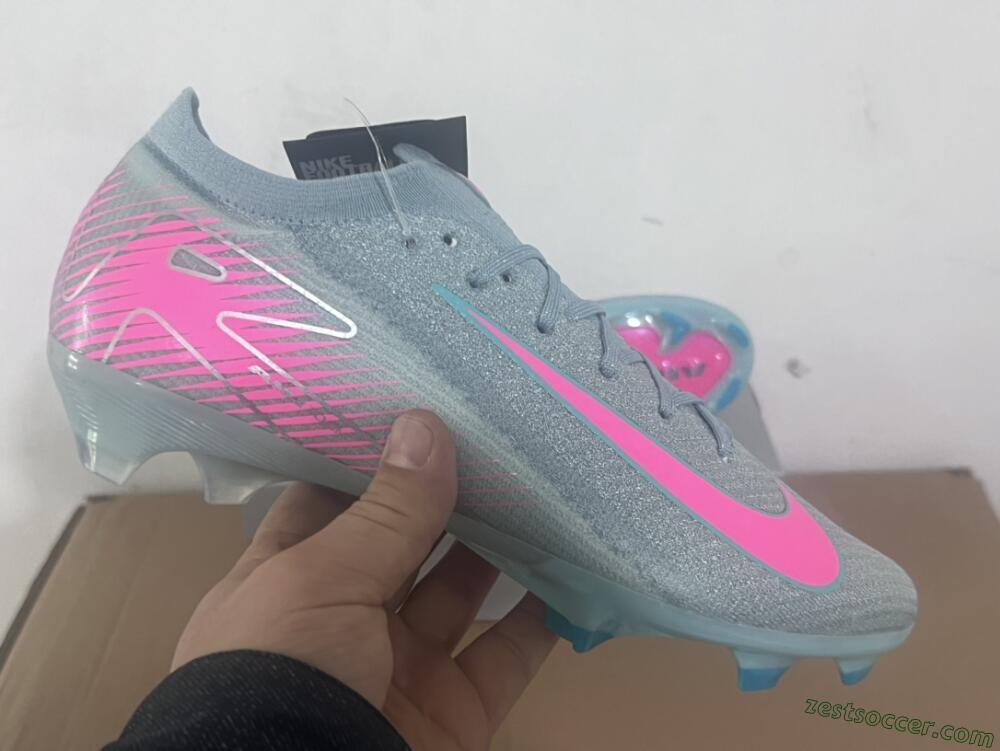 Nike Air Zoom Mercurial Vapor 16 Elite FG Low-Tops Soccer Cleats - Jade/Pink/Silver