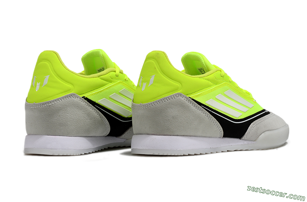 Messi x Adidas F50 Elite IC Low-Tops Soccer Shoes - Yellow/Grey/Black 6