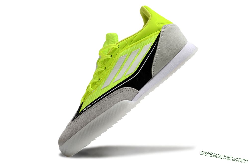 Messi x Adidas F50 Elite IC Low-Tops Soccer Shoes - Yellow/Grey/Black 5