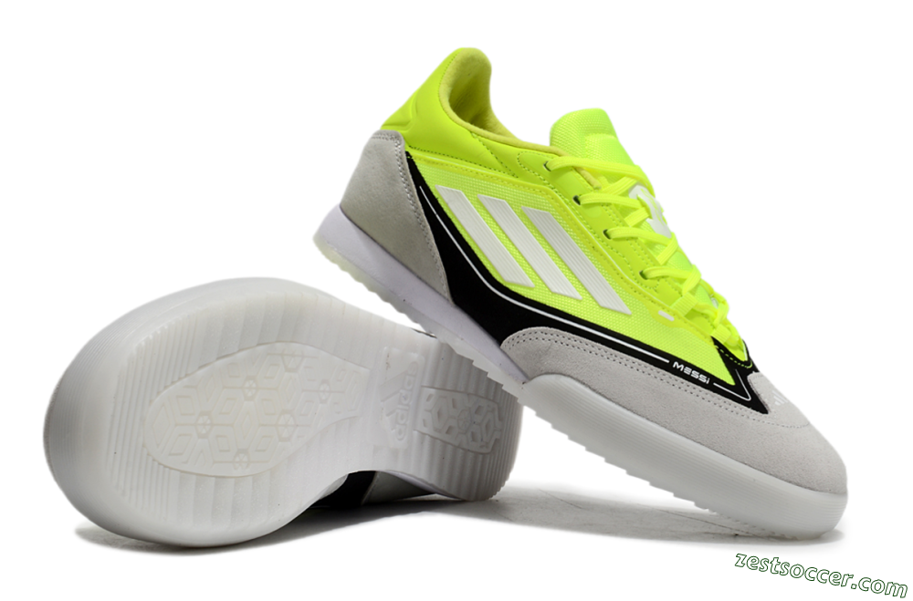 Messi x Adidas F50 Elite IC Low-Tops Soccer Shoes - Yellow/Grey/Black 1