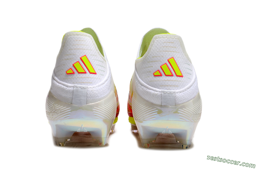 Adidas F50+ Elite Lightstrike Pro Laceless FG Low-Tops Soccer Cleats - White/Red/Yellow 5