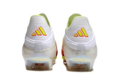 Adidas F50+ Elite Lightstrike Pro Laceless FG Low-Tops Soccer Cleats - White/Red/Yellow
