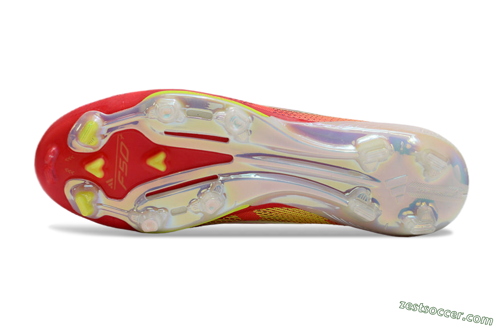 Adidas F50+ Elite Lightstrike Pro Laceless FG Low-Tops Soccer Cleats - White/Red/Yellow 6