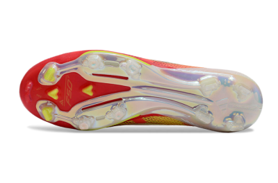 Adidas F50+ Elite Lightstrike Pro Laceless FG Low-Tops Soccer Cleats - White/Red/Yellow