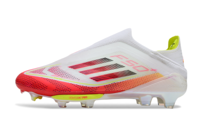 Adidas F50+ Elite Lightstrike Pro Laceless FG Low-Tops Soccer Cleats - White/Red/Yellow