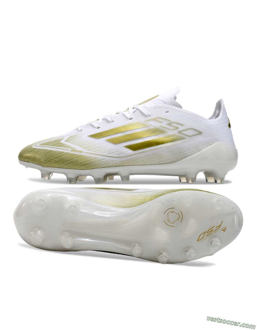 Adidas F50 Elite AG Low-Tops Soccer Cleats - White/Gold 1