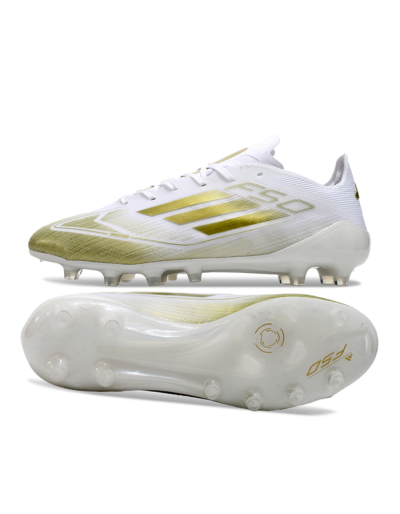 Adidas F50 Elite AG Low-Tops Soccer Cleats - White/Gold
