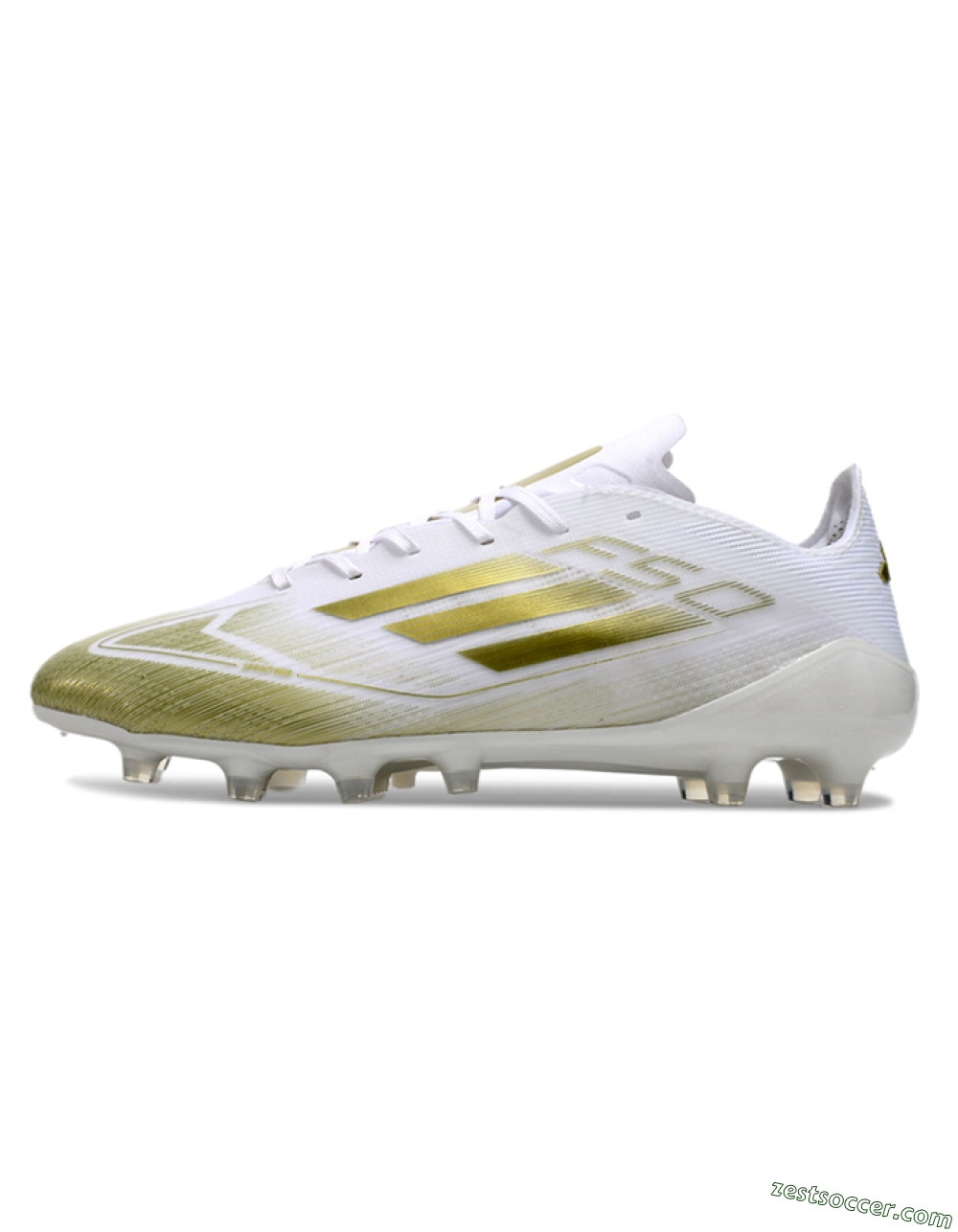 Adidas F50 Elite AG Low-Tops Soccer Cleats - White/Gold 2