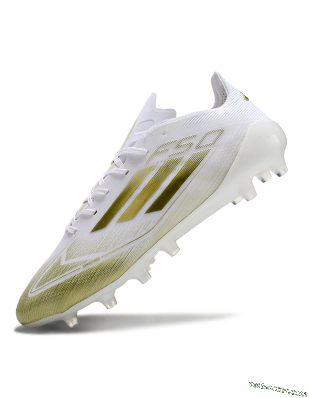 Adidas F50 Elite AG Low-Tops Soccer Cleats - White/Gold 5