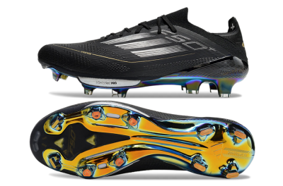 Adidas F50+ Lightstrike Pro Elite FG Low-Tops Soccer Cleats - Black/Silver/Gold