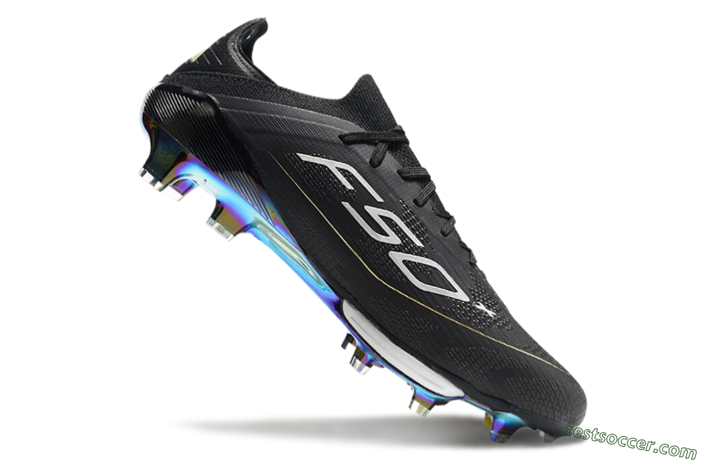 Adidas F50+ Lightstrike Pro Elite FG Low-Tops Soccer Cleats - Black/Silver/Gold 4