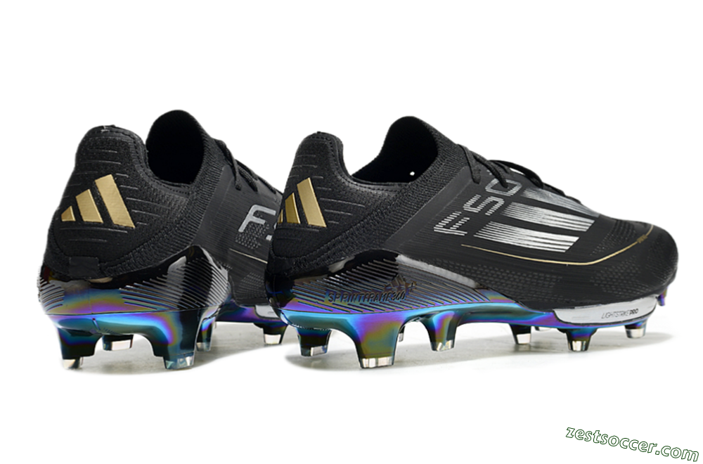 Adidas F50+ Lightstrike Pro Elite FG Low-Tops Soccer Cleats - Black/Silver/Gold 6
